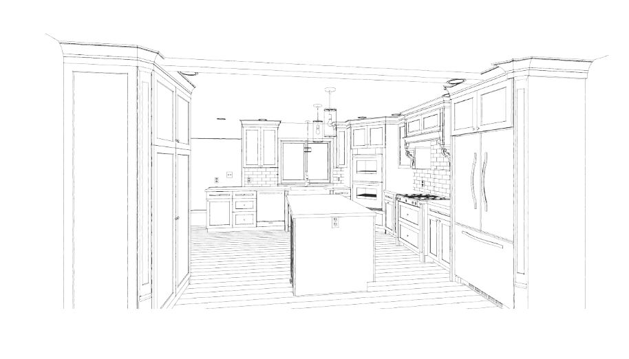 Kitchen Open Concept Sketch