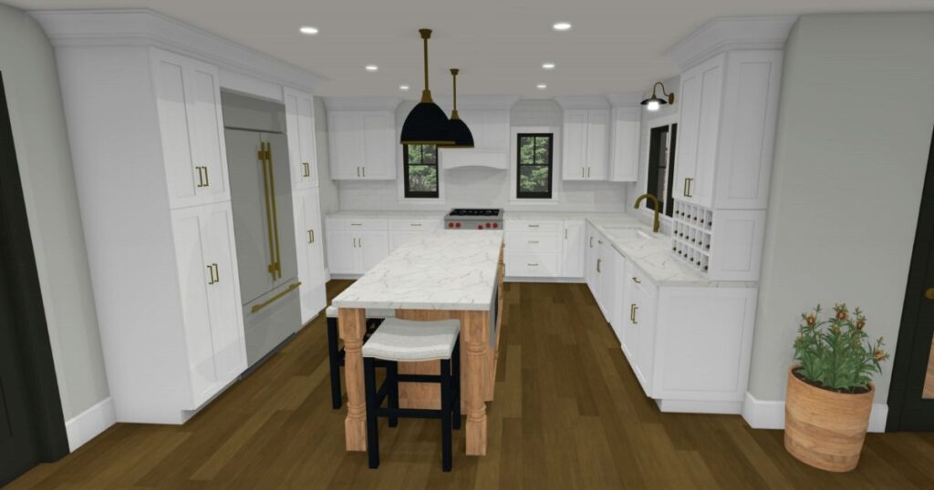 3D Rendering of Interior Kitchen