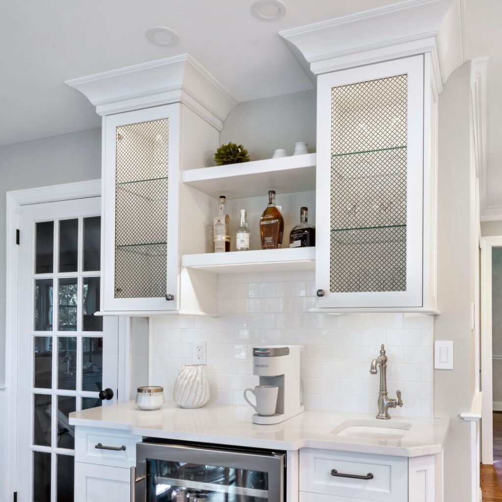 Beverage bar in Transitional White Kitchen