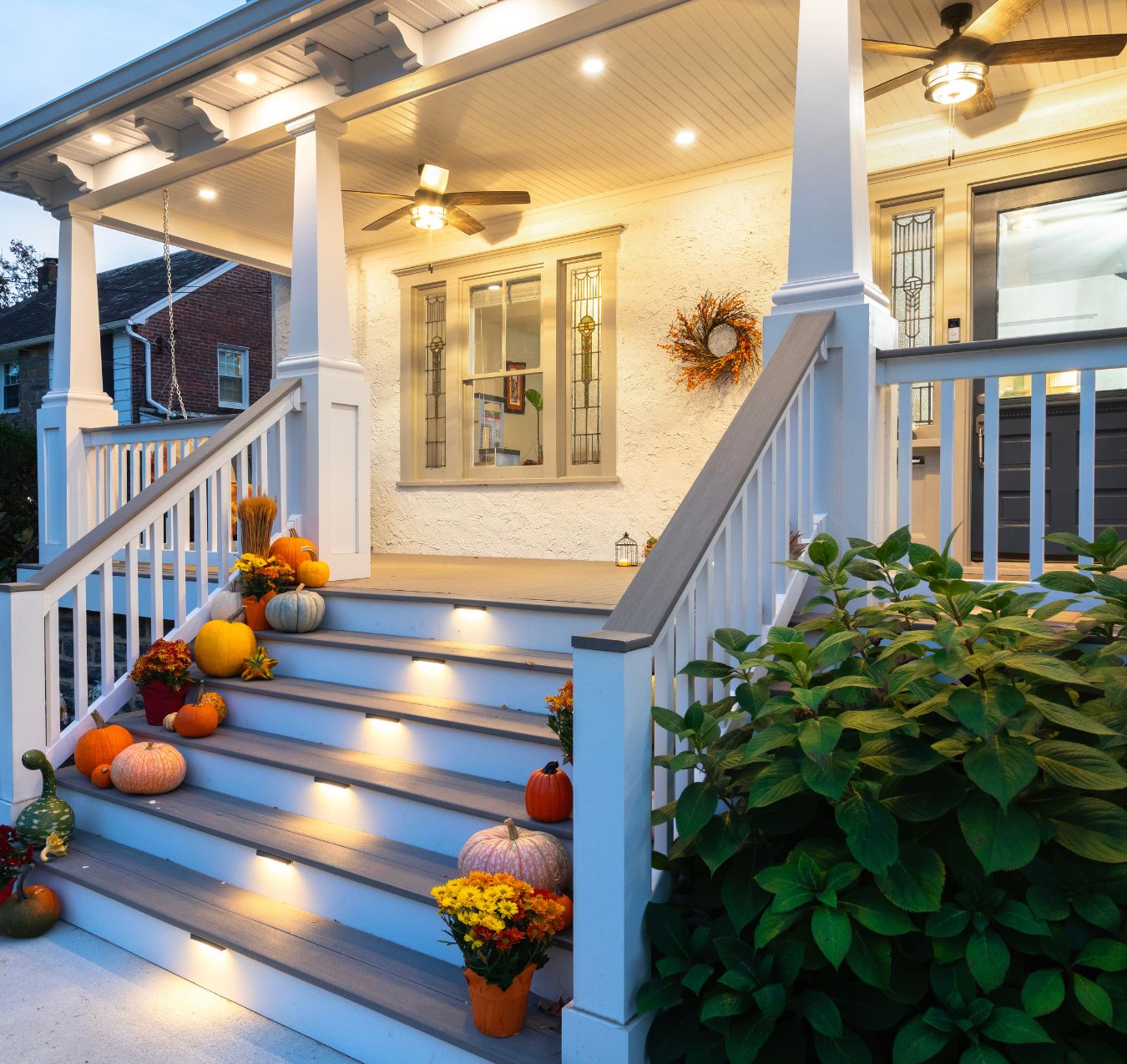 Exterior porch renovation of a Craftsman style home in Havertown, PA