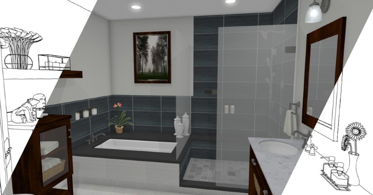 3D rendering of a bathroom